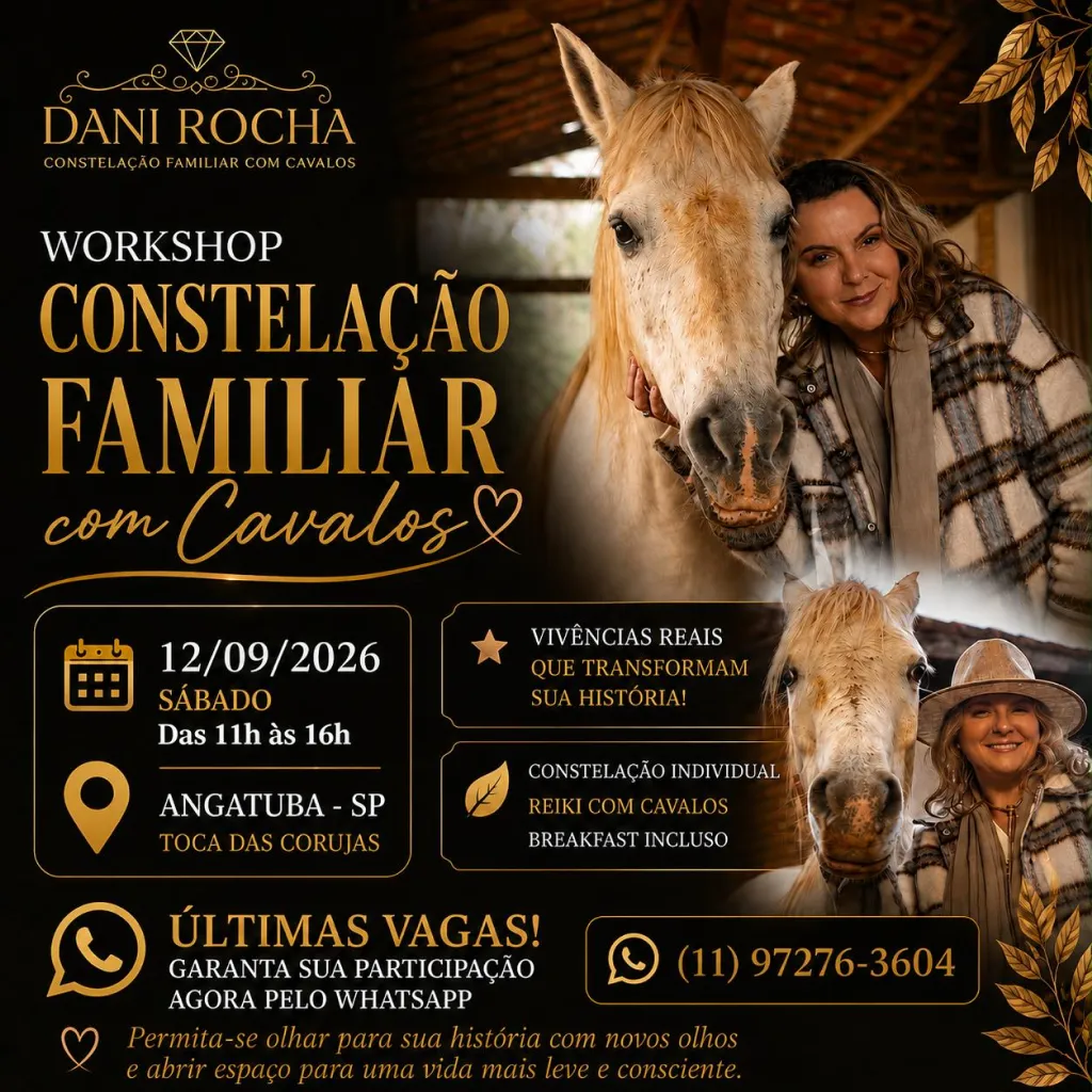 Divulgação do Workshop Constelação Familiar com Cavalos com Dani Rocha